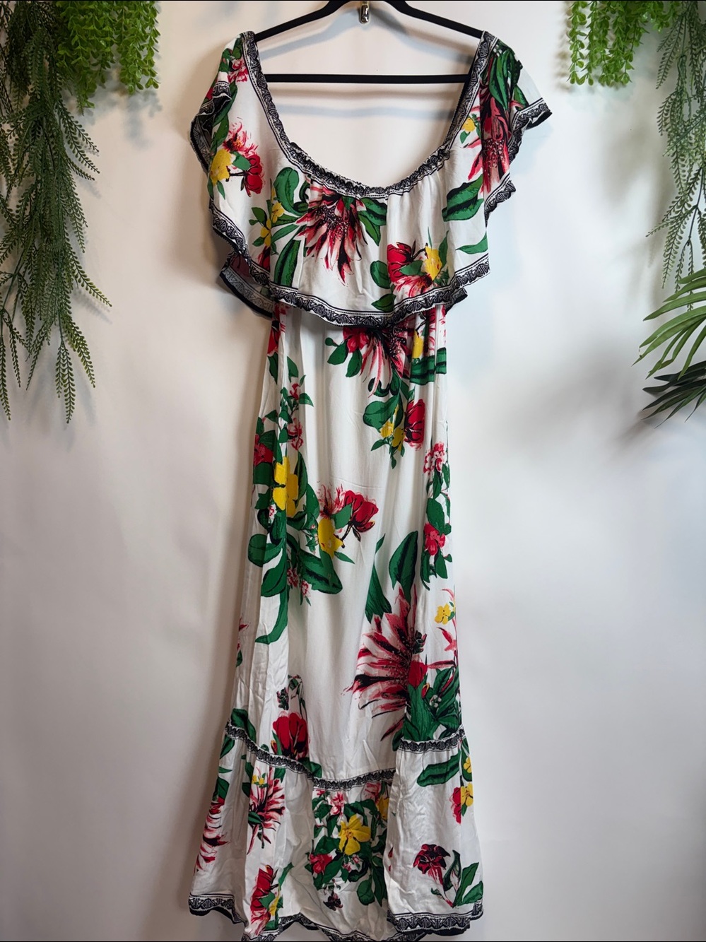 Flying Tomato Red and White Maxi Dress (T 7)